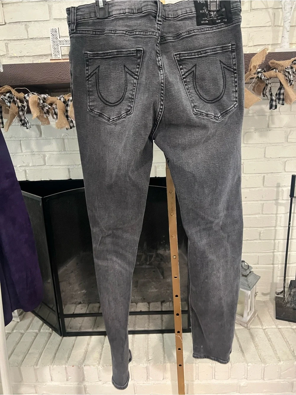 True Religion Men’s Black Washed Skinny Jeans